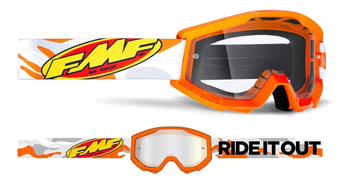 FMF POWERCORE Goggle Assault Grey - Mirror Silver Lens